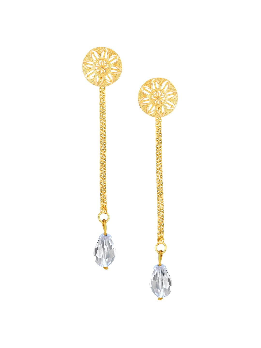 

Vighnaharta Gold-Plated Floral Drop Earrings