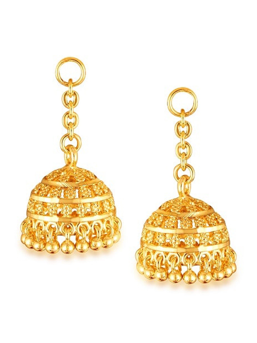 

Vighnaharta Gold-Plated Floral Removable Jhumkas