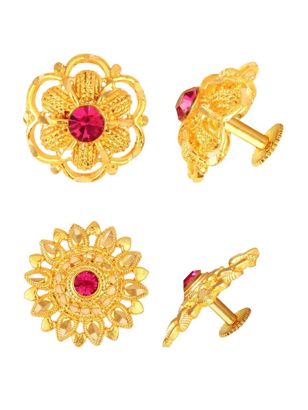 

Vighnaharta Gold-Plated Floral Studs Earrings