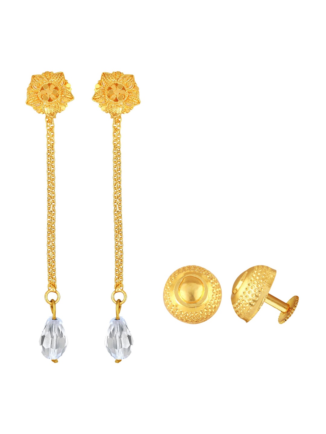 

Vighnaharta Gold-Plated Floral Drop Earrings