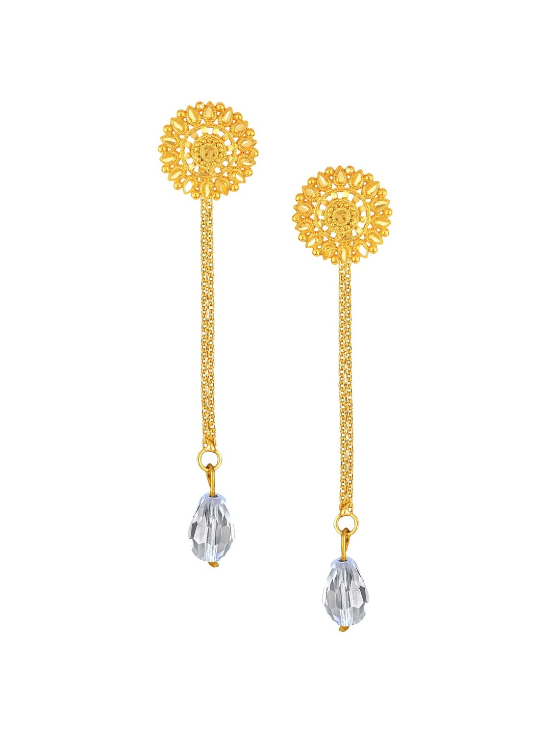 

Vighnaharta Gold Plated Removable Stud And Chain Drop Earrings