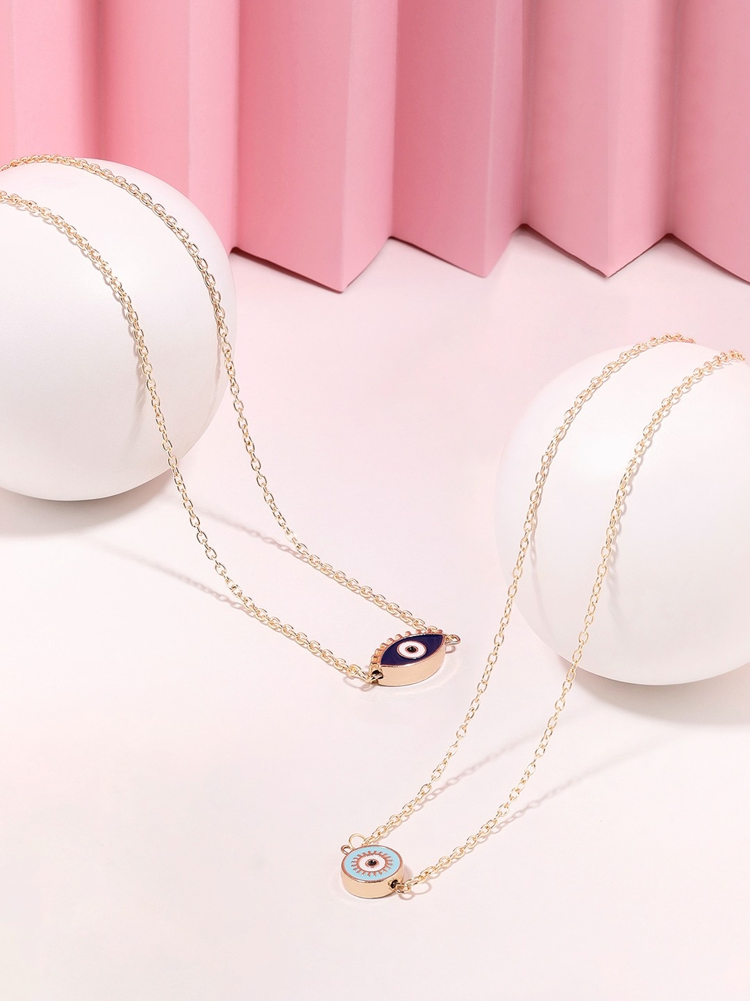 

Zaveri Pearls Set Of 2 Gold-Plated Enamelled Necklace
