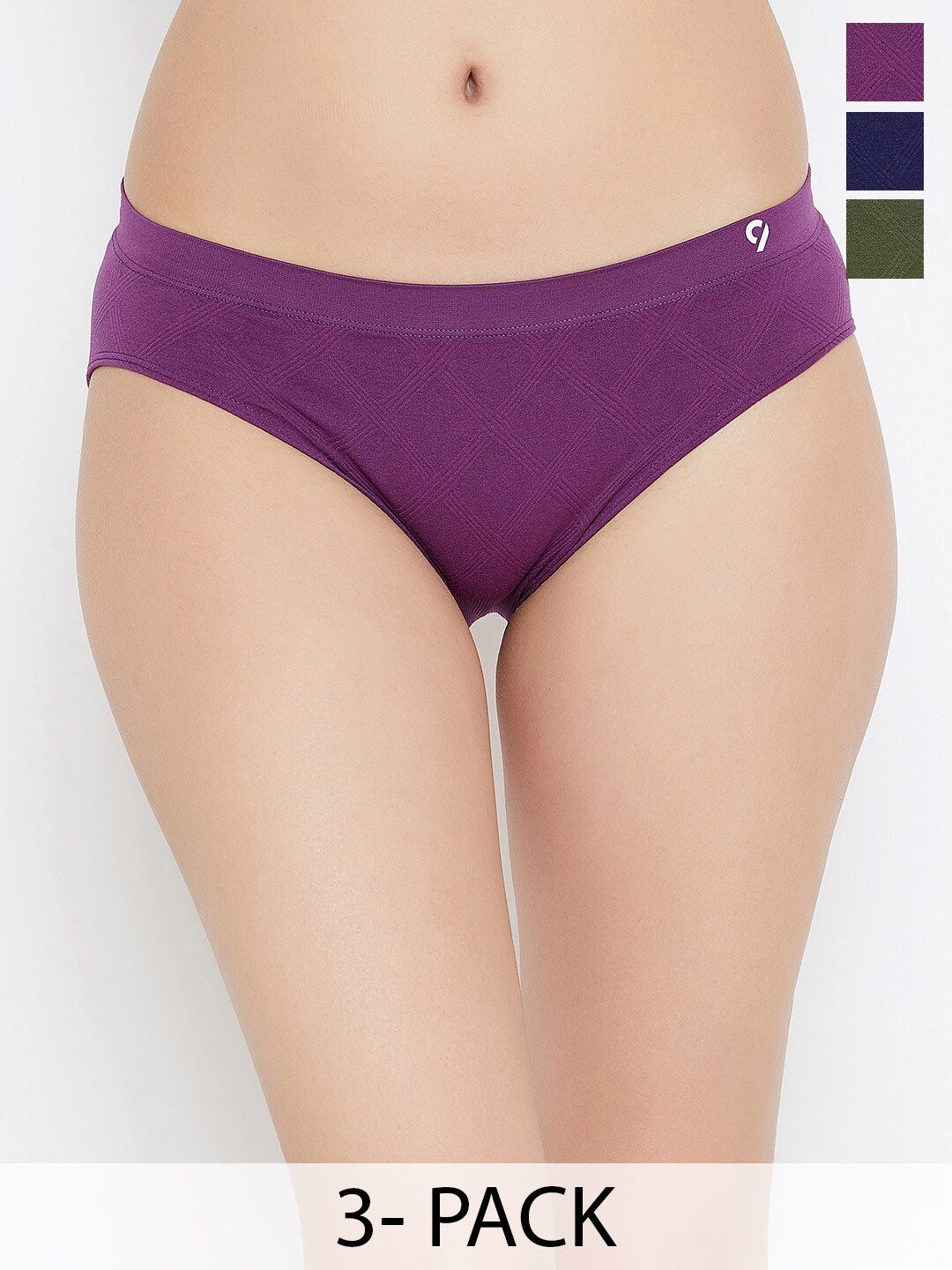 

C9 AIRWEAR Pack Of 3 Mid-Rise Seamless Hipster Briefs, Purple