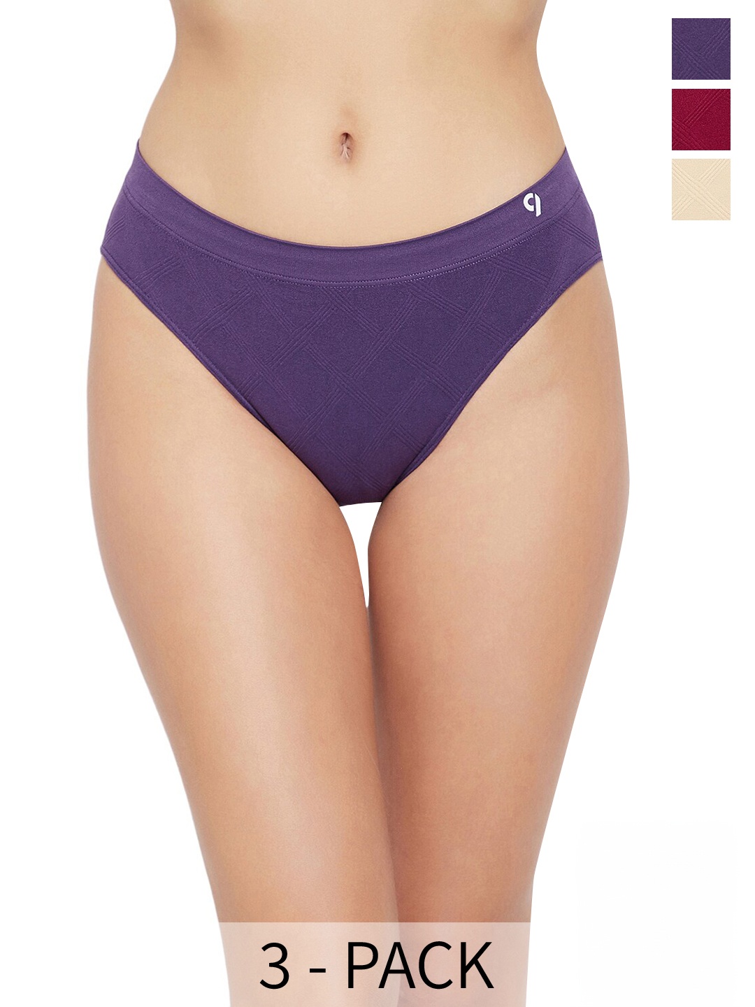 

C9 AIRWEAR Women Pack Of 3 Assorted Seamless Mid-Rise Hipster Briefs