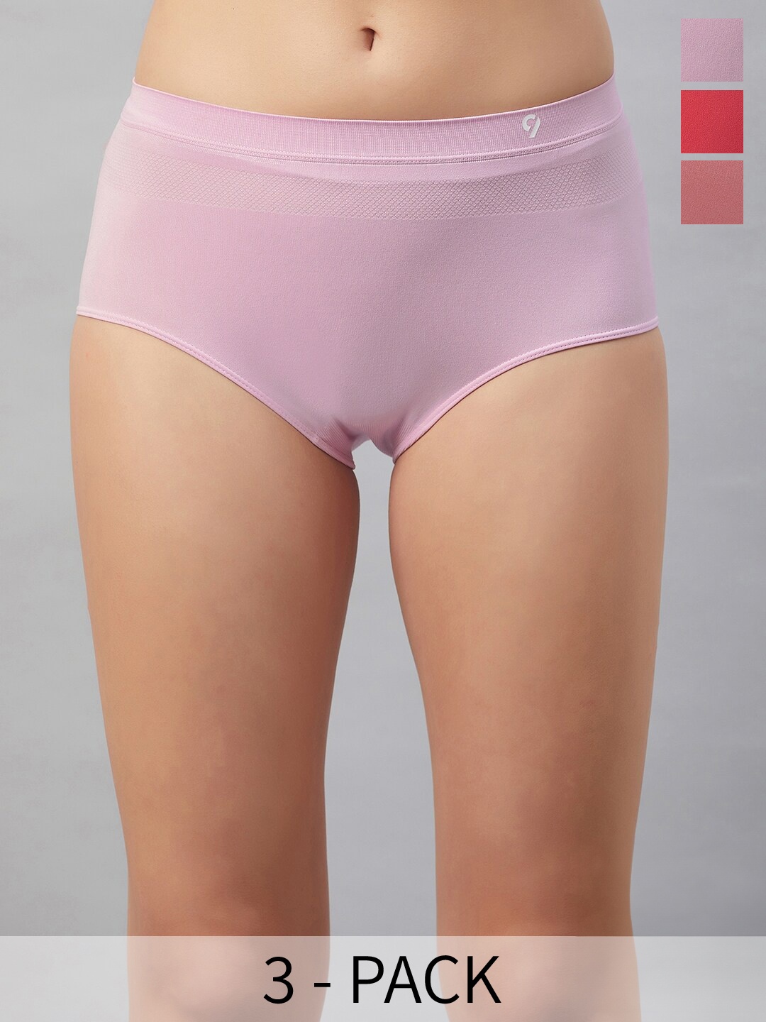 

C9 AIRWEAR Women Pack Of 3 Seamless High-Rise Hipster Briefs, Peach