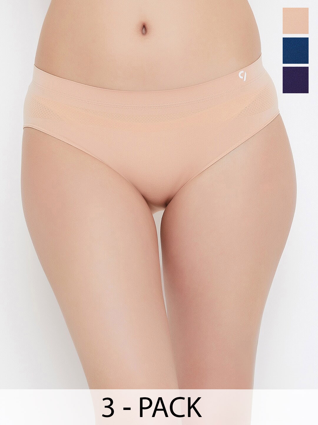 

C9 AIRWEAR Pack Of 3 Mid-Rise Seamless Hipster Briefs MZ1119_Pack9, Blue