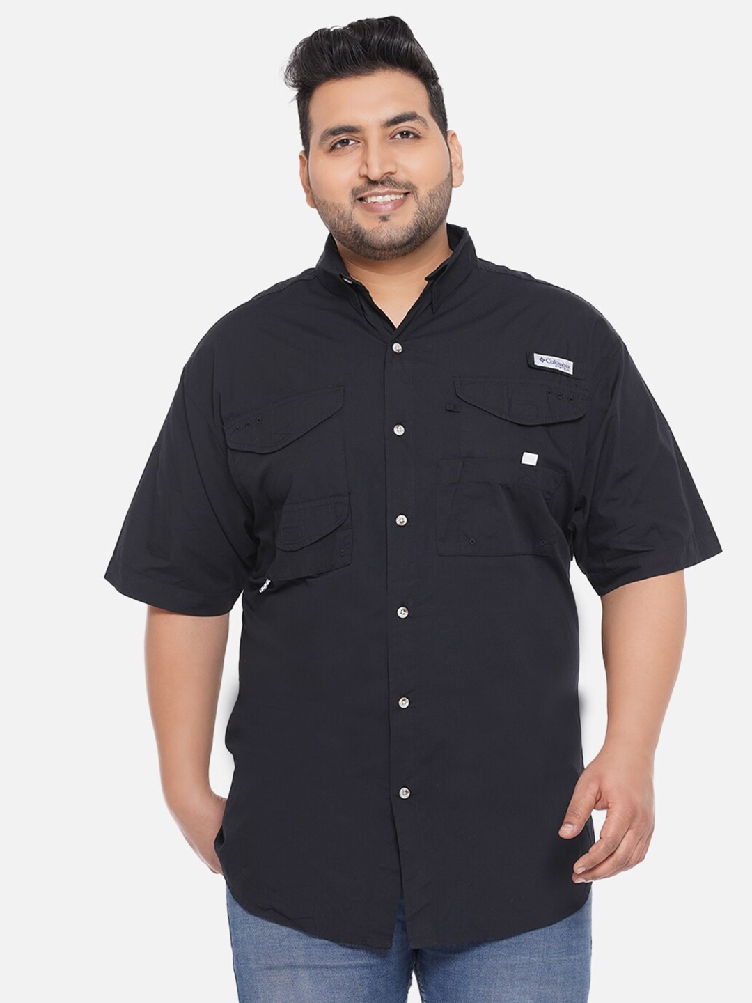 

Santonio Plus Size Classic Pure Cotton Shirt, Black