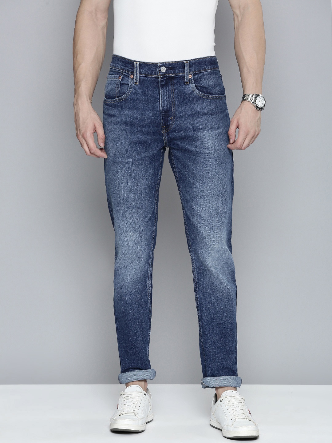 

Levis Men 512 Slim Fit Heavy Fade Stretchable Jeans, Blue