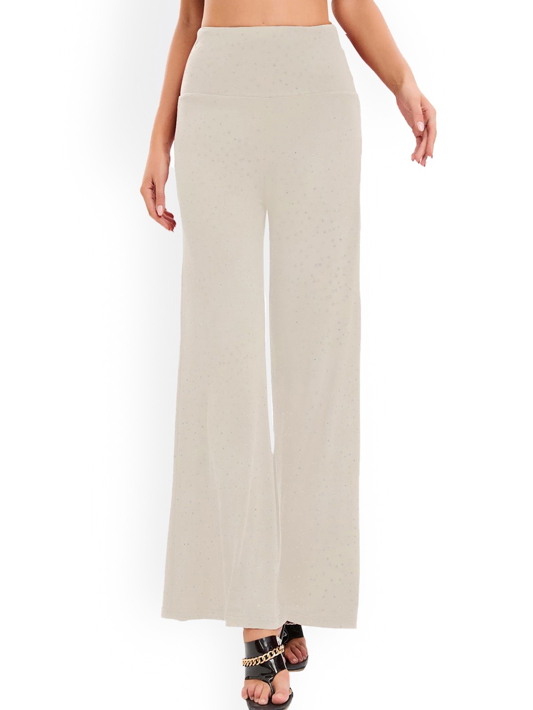 

LULU & SKY Women Mid-Rise Trousers, Beige