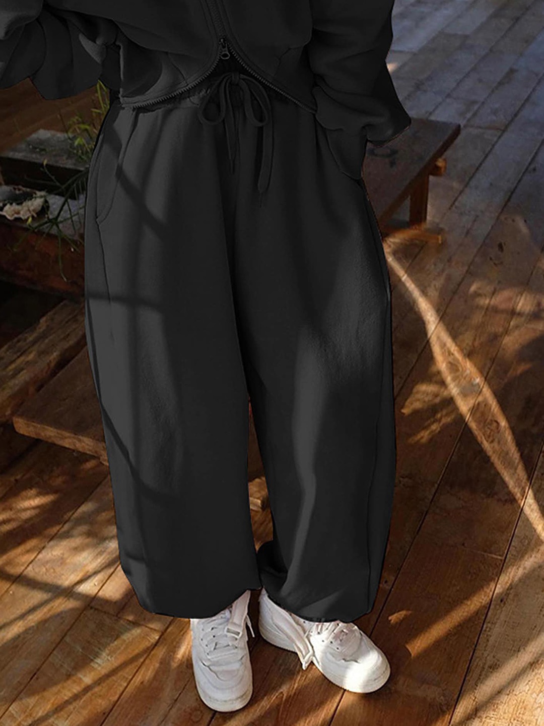 

LULU & SKY Women High Rise Trousers, Black