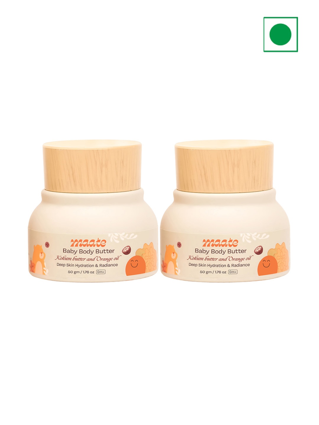 

MAATE Set Of 2 Baby Body Butter From Kokum Butter & Orange Oil - 50g Each, Beige