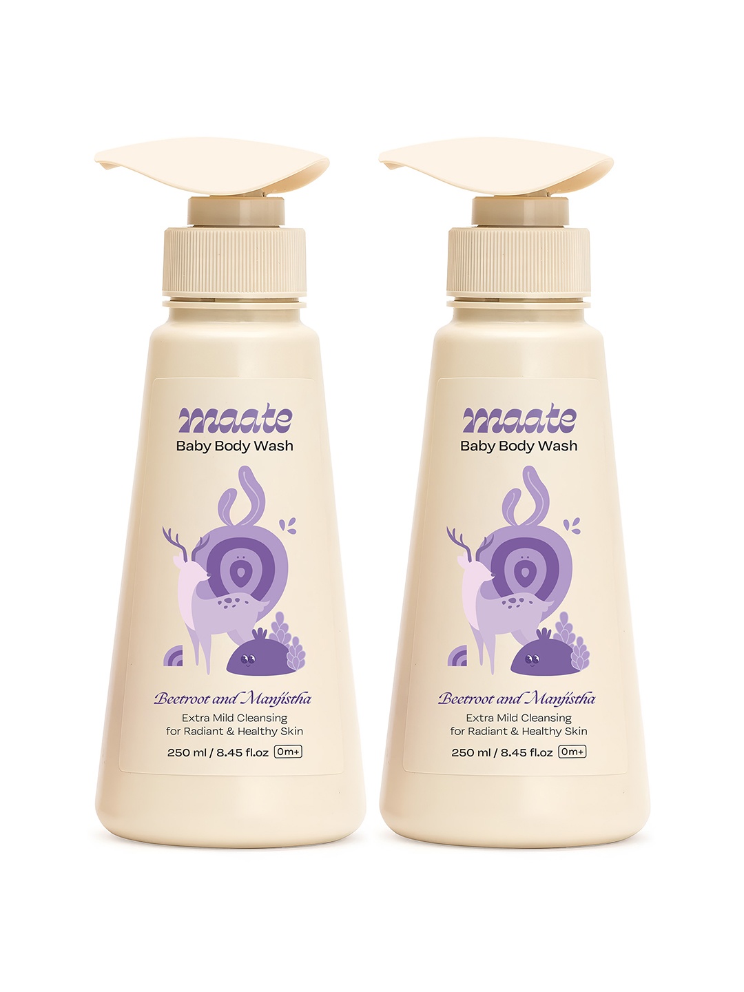 

MAATE Set Of 2 Baby Body Wash with Beetroot & Manjistha - 250ml Each, Beige