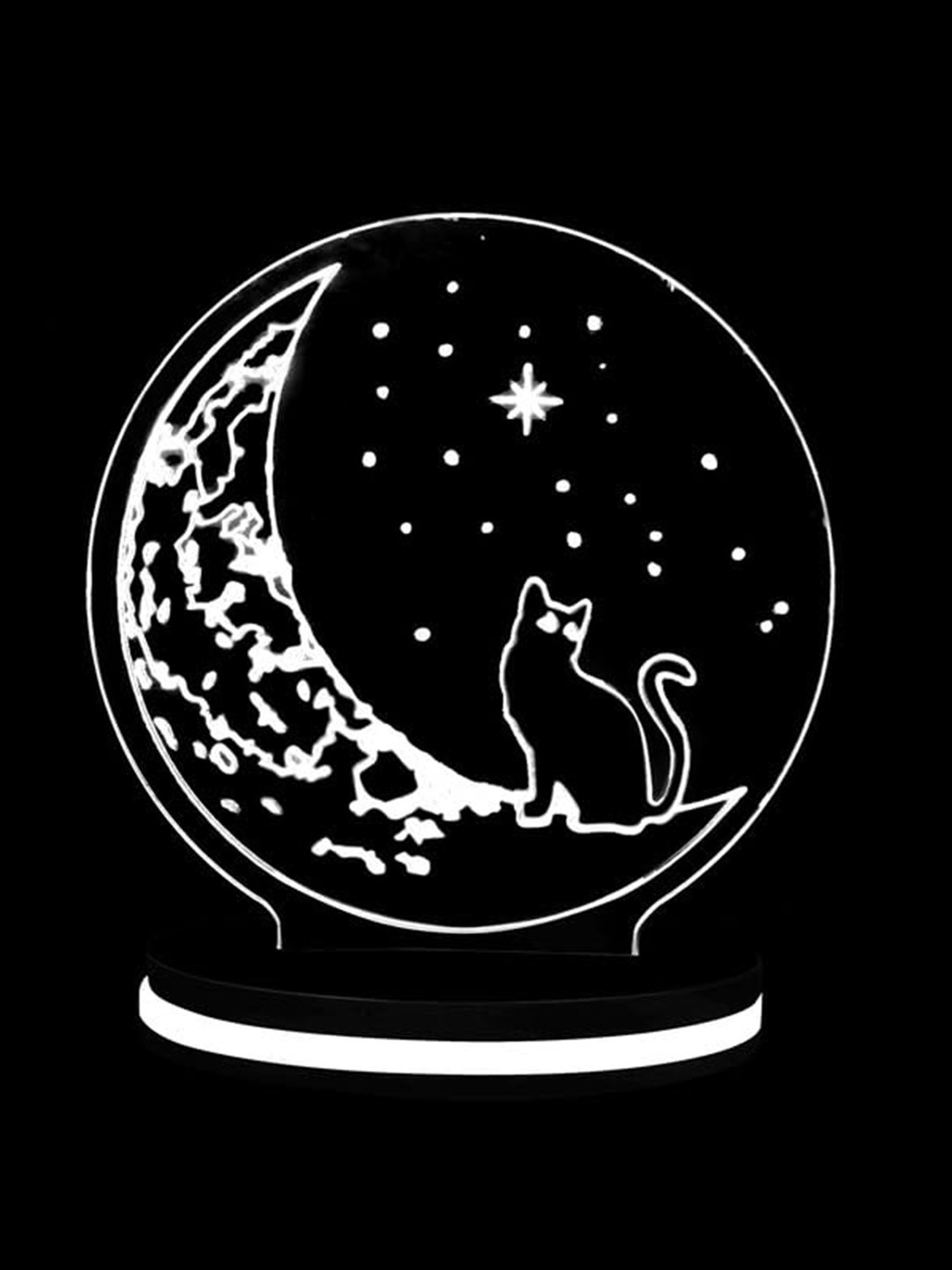 

Buyist Green Cat On Moon 3D Illusion LED Table Lamp