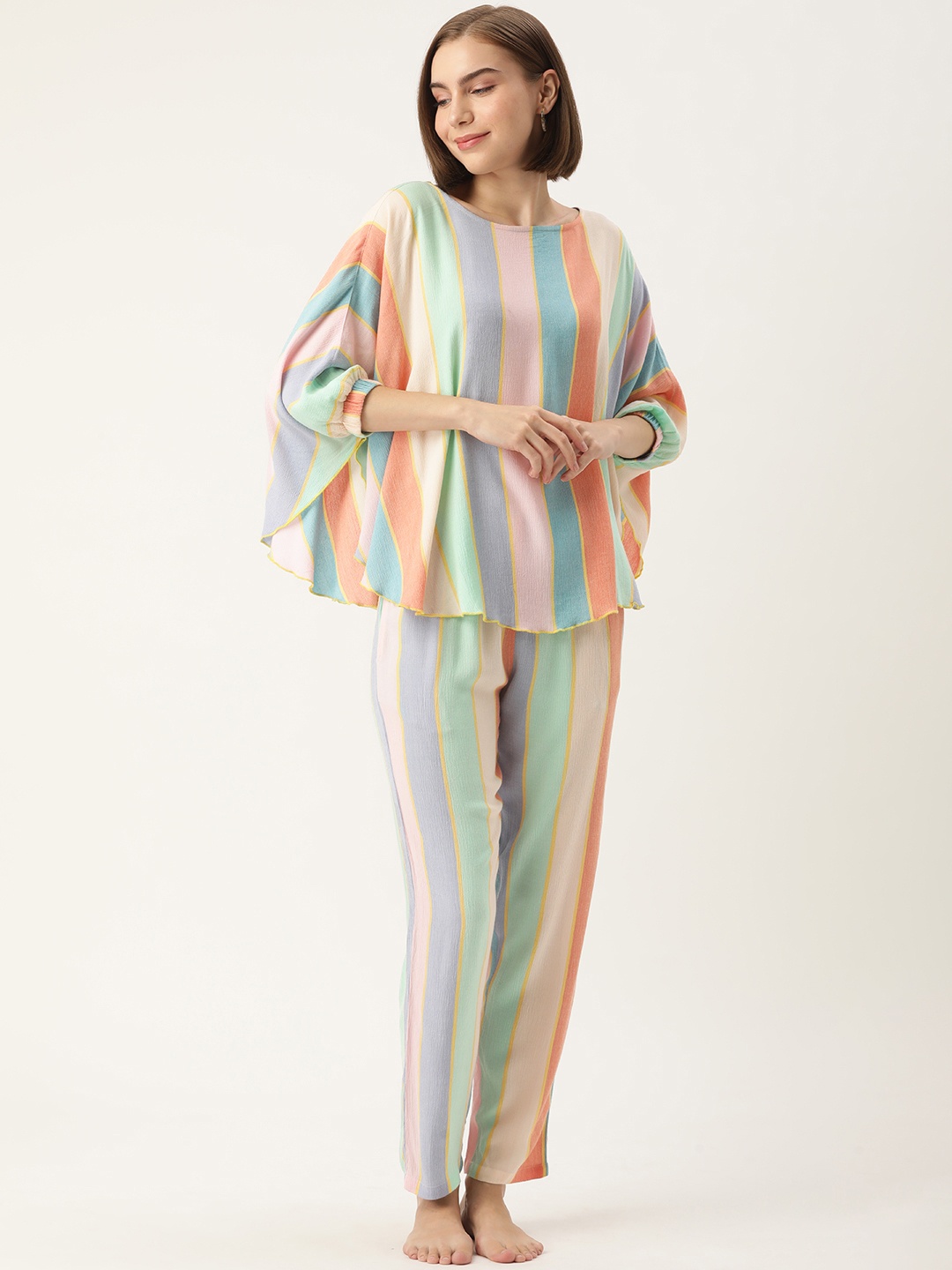 

Clt.s Women Striped Night suit, Multi