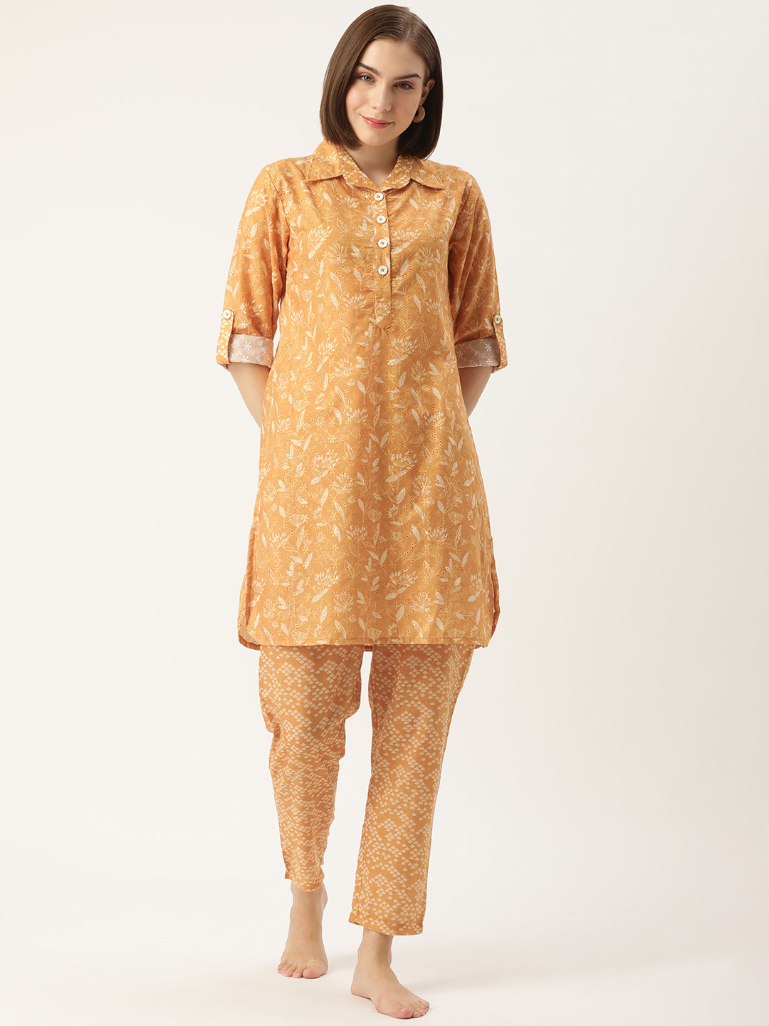

Clt.s Printed Night Suit, Yellow