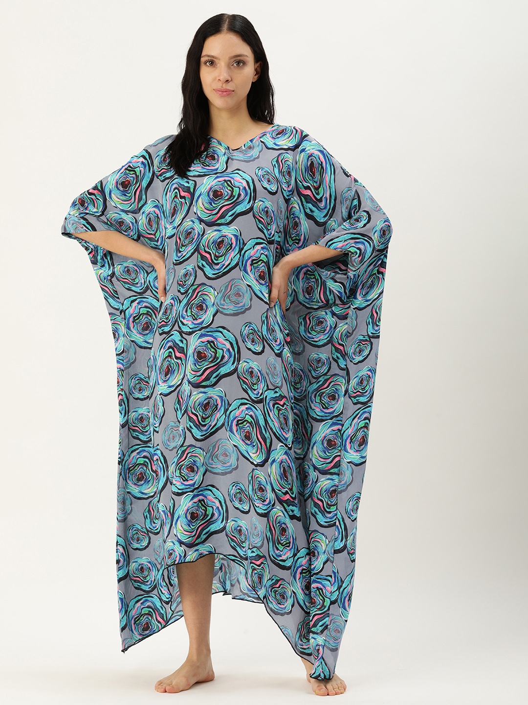 

Clt.s Printed Kaftan Maxi Nightdress, Grey