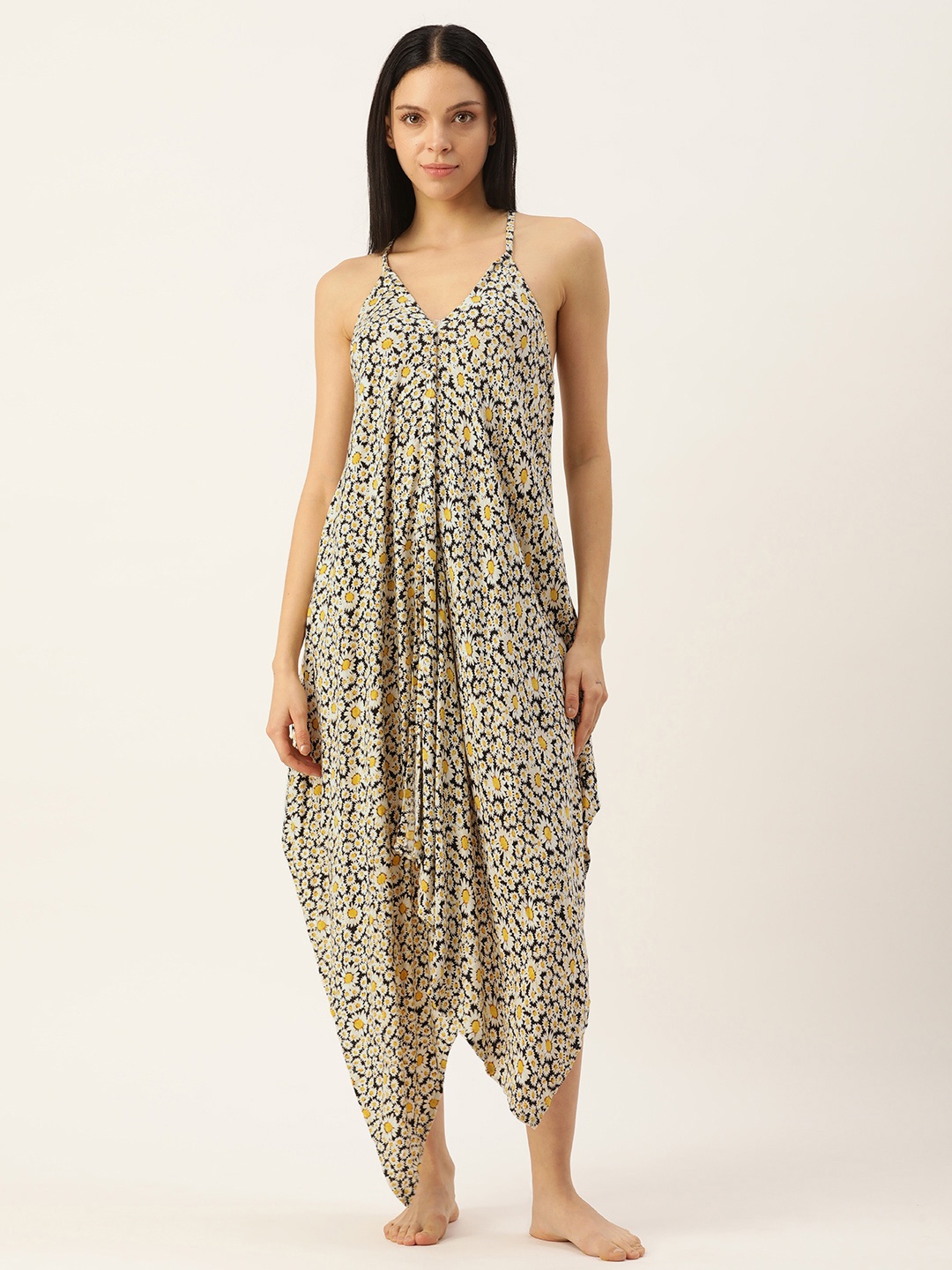 

Clt.s Printed Pure Cotton Maxi Nightdress, Black