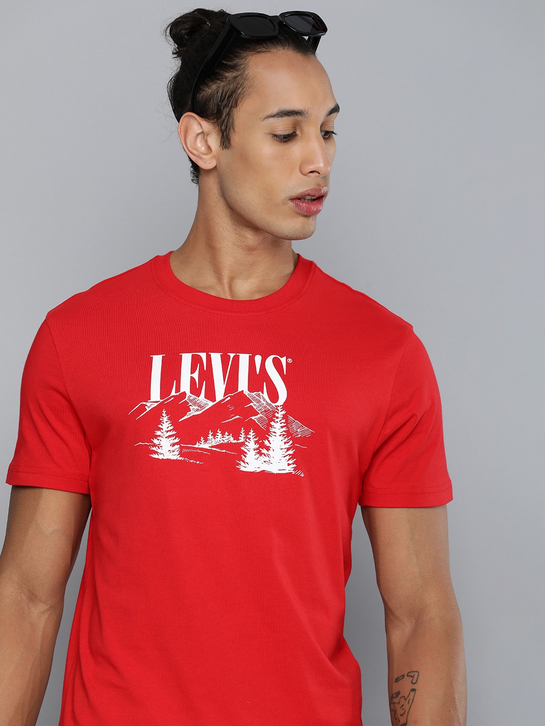 

Levis Brand Logo Printed Pure Cotton T-shirt, Red
