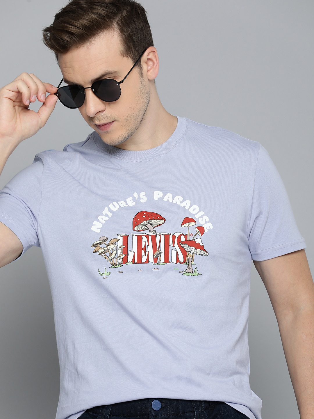 

Levis Printed Pure Cotton T-shirt, Blue