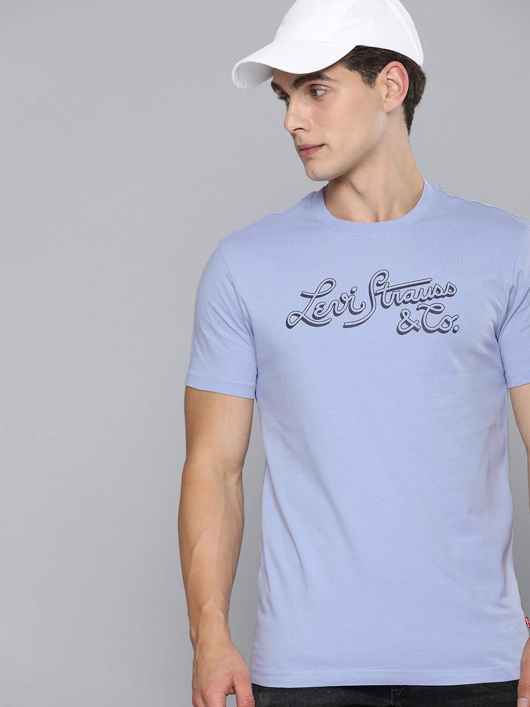 

Levis Men Typography Printed Pure Cotton T-shirt, Blue