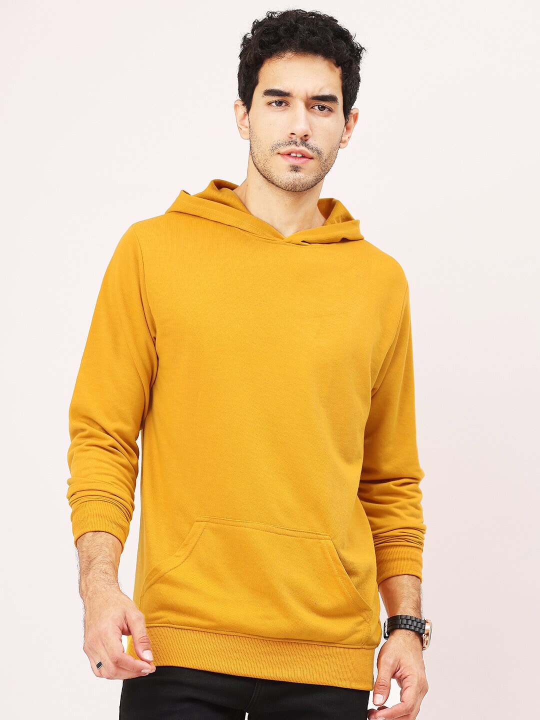 

Leotude Hooded Fleece Sweatshirt, Mustard