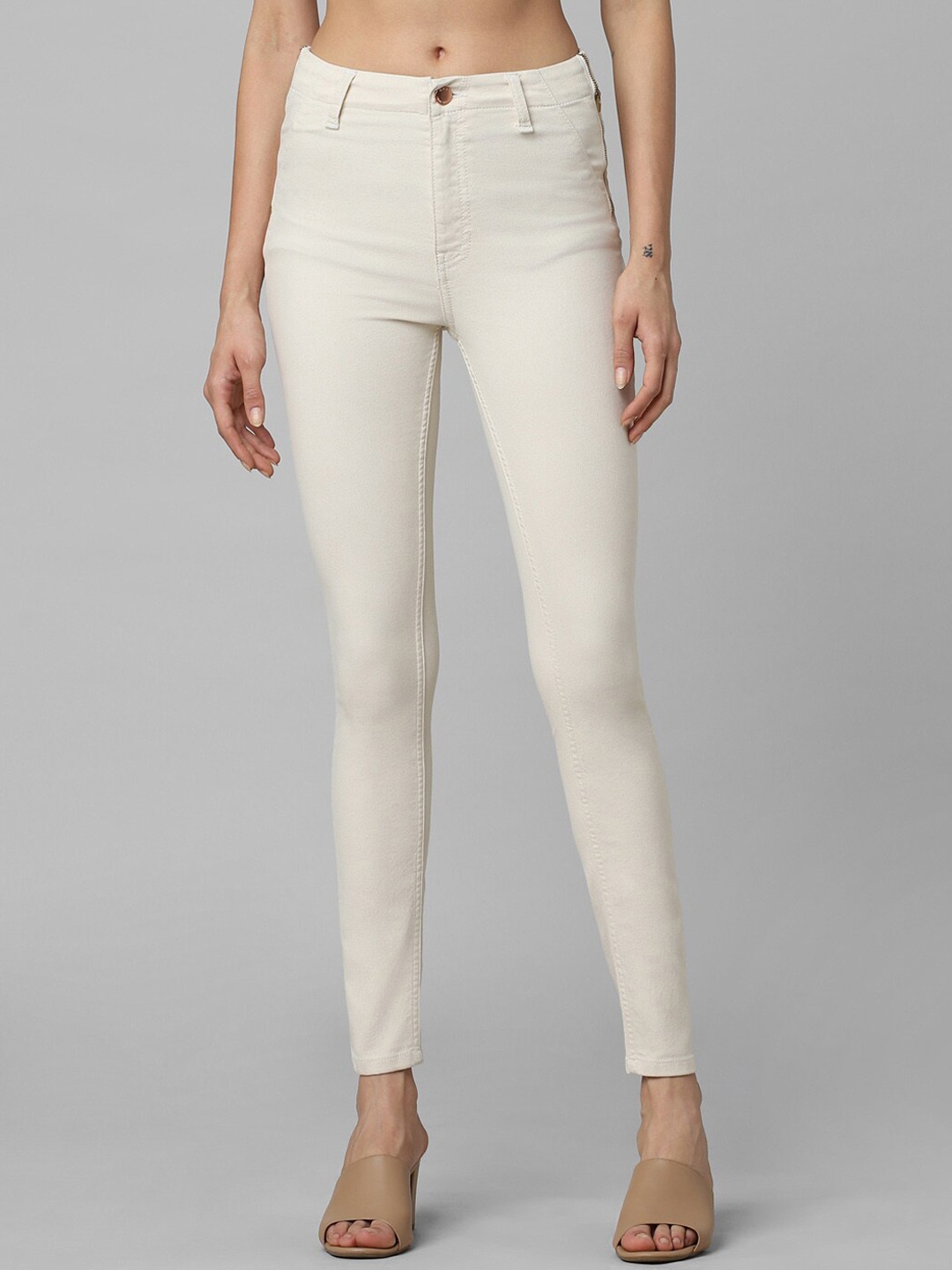 

ONLY Women Super Skinny Fit Clean Look Stretchable Jeans, Off white