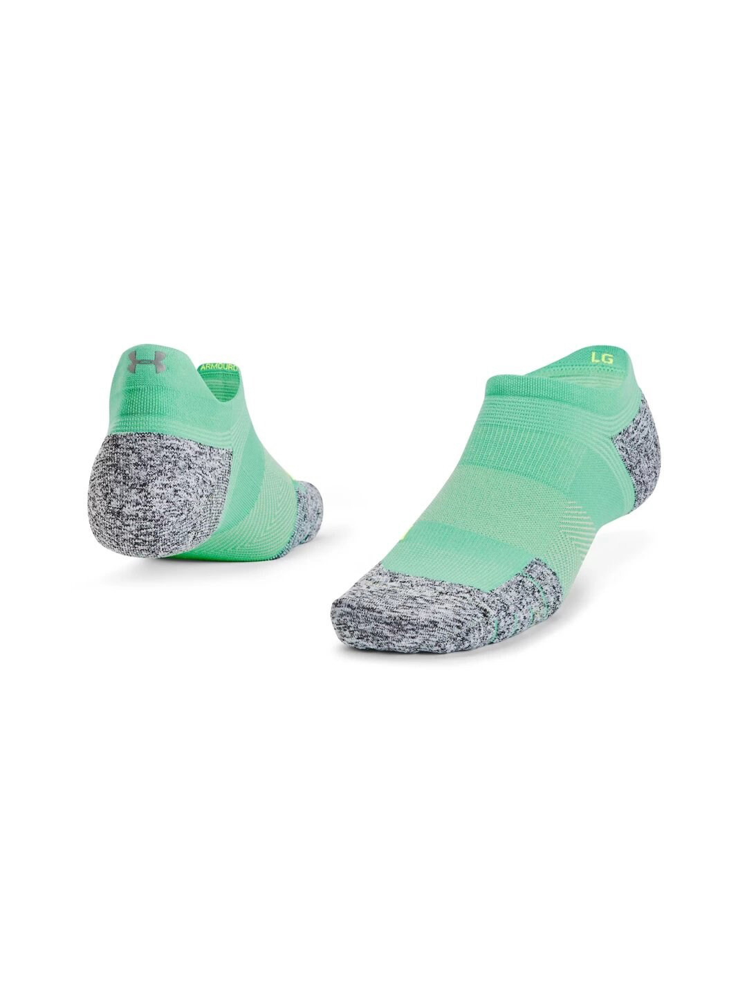 

UNDER ARMOUR Men Colourblocked Dry Run Cushion No Show Tab Shoe Liners Socks, Green