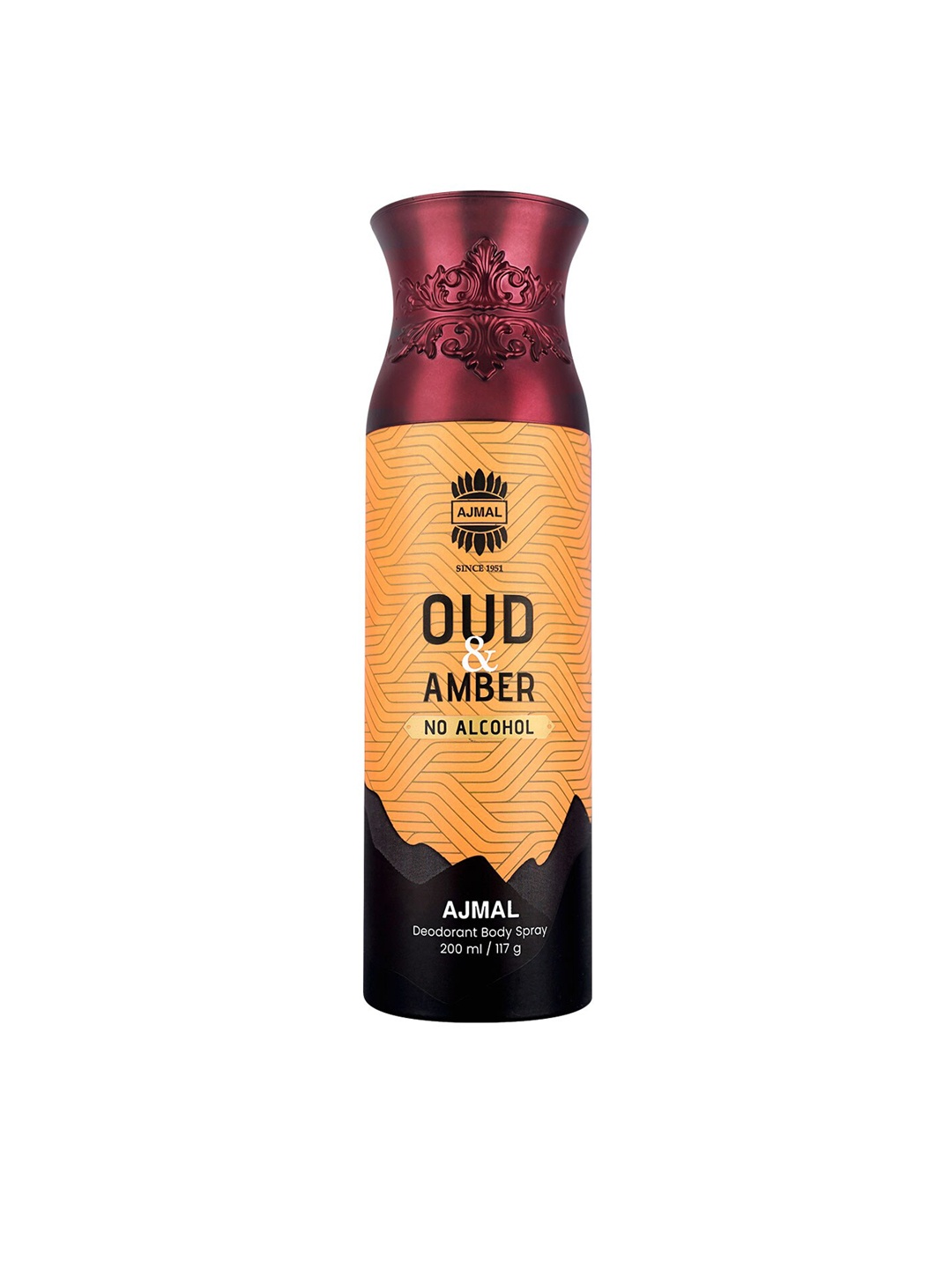 Ajmal Oud Amber Deodorant Body Spray - 200ml/117g, Orange
