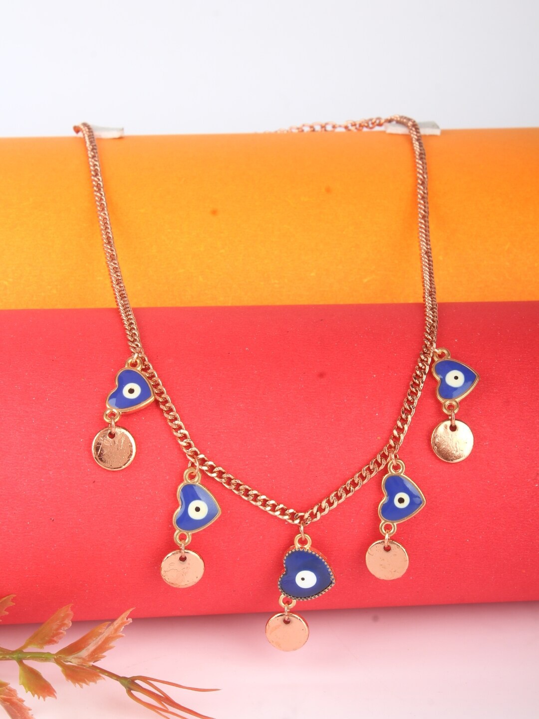 

Stylecast X KPOP Brass Gold-Plated Heart Shaped Evil Eye Necklace