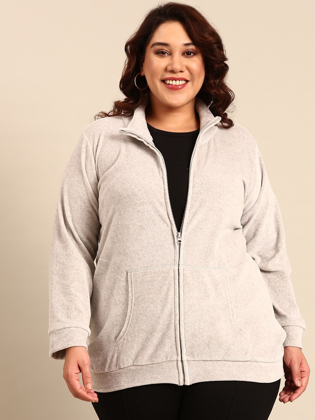 

The Pink Moon Hooded Cotton Tailored Jacket, Grey
