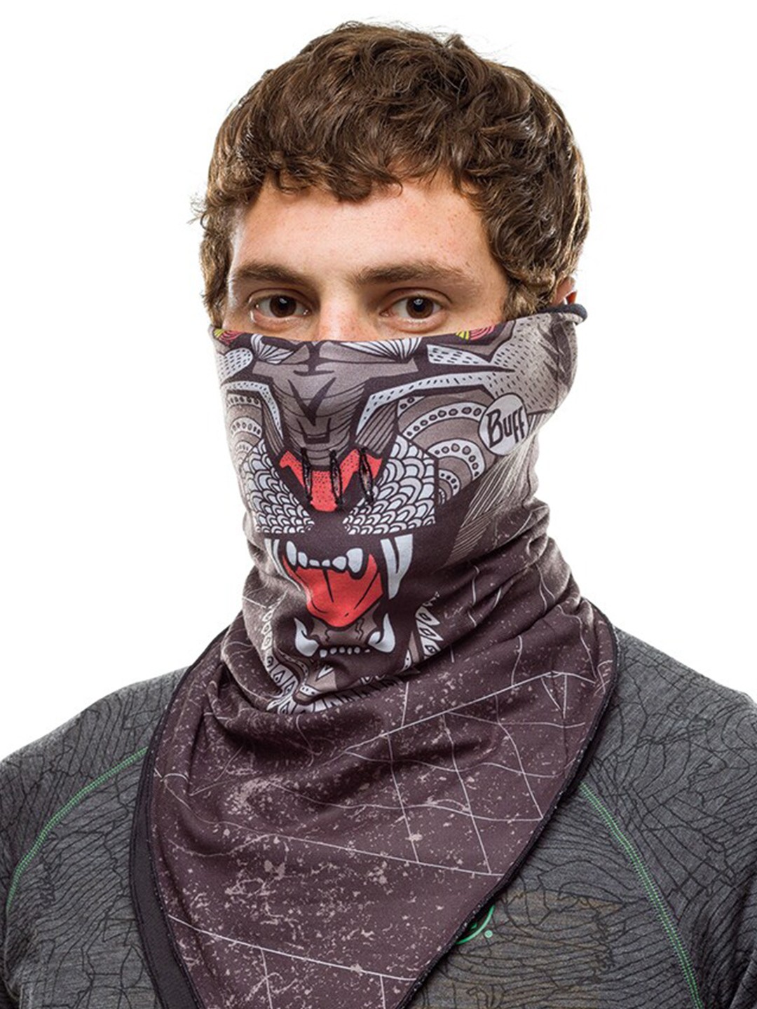 

Original Buff SA Unisex Abstract Printed Scarf, Brown