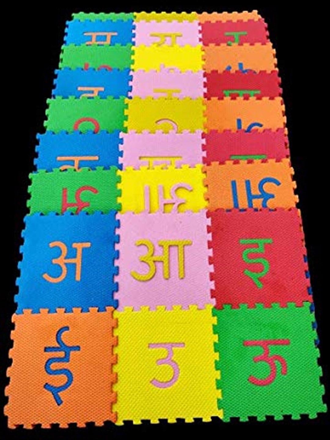 

MUREN Kids Hindi Alphabet Interlocking Foam Play Mat, Blue