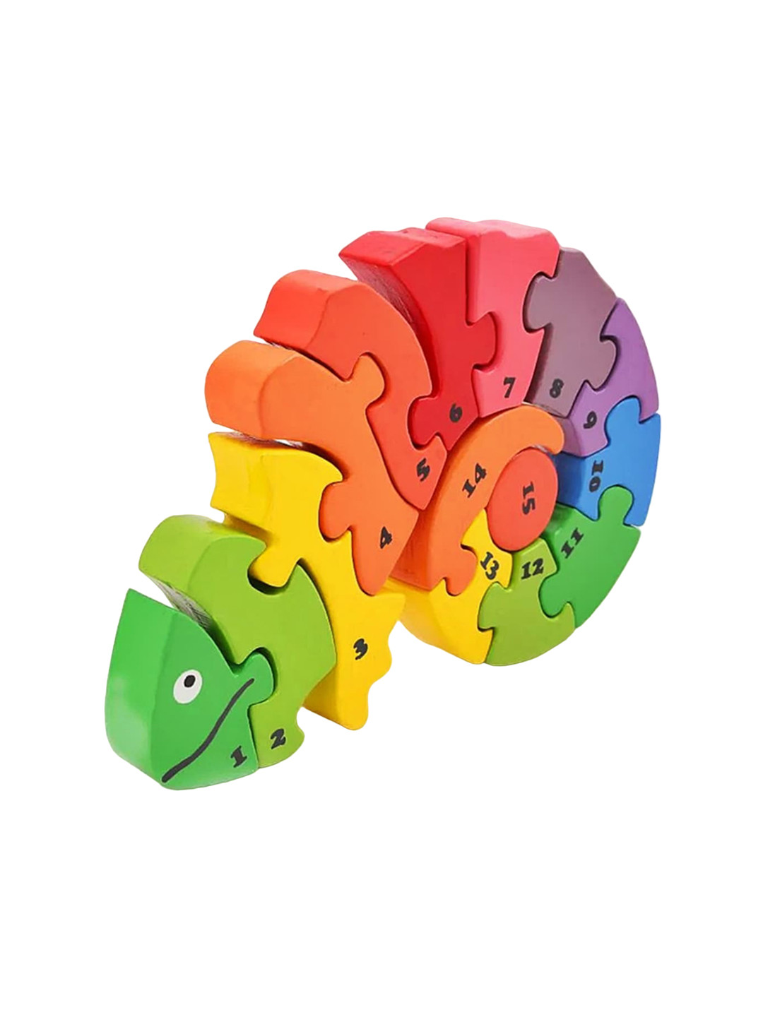 

MUREN Kids Chameleon Number Wooden Puzzle, Yellow