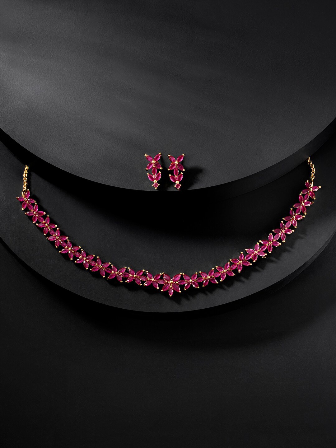 

Peora Gold-Plated Cubic Zirconia-Studded Jewellery Set