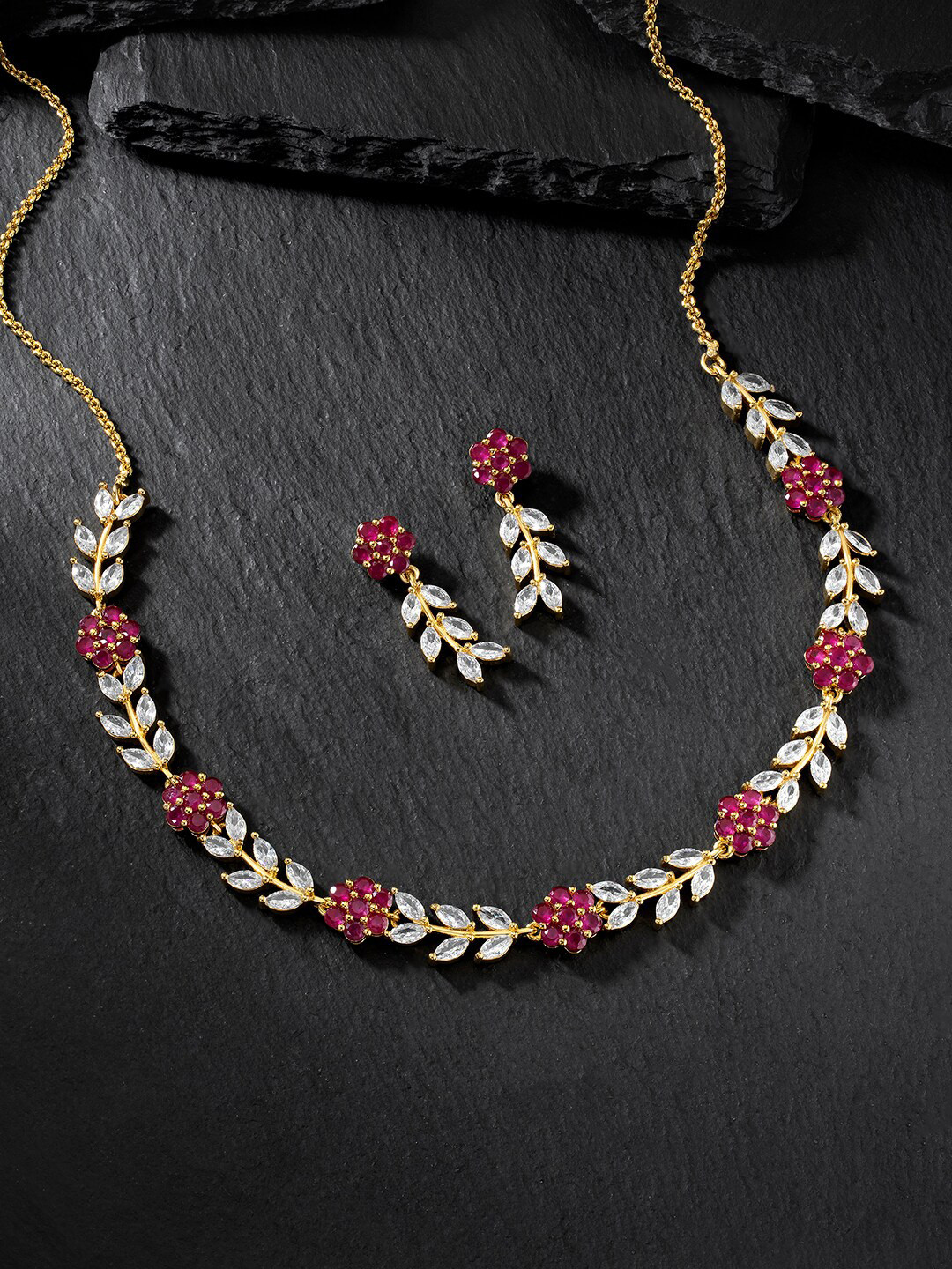 

Peora Gold-Plated CZ-Studded Jewellery Set