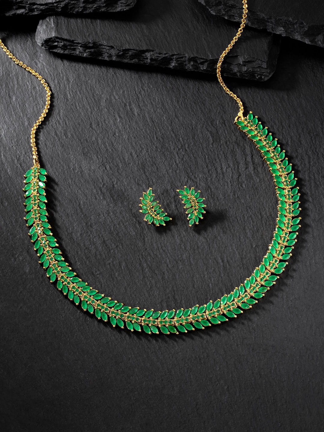 

Peora Gold-Plated CZ-Studded Jewellery Set