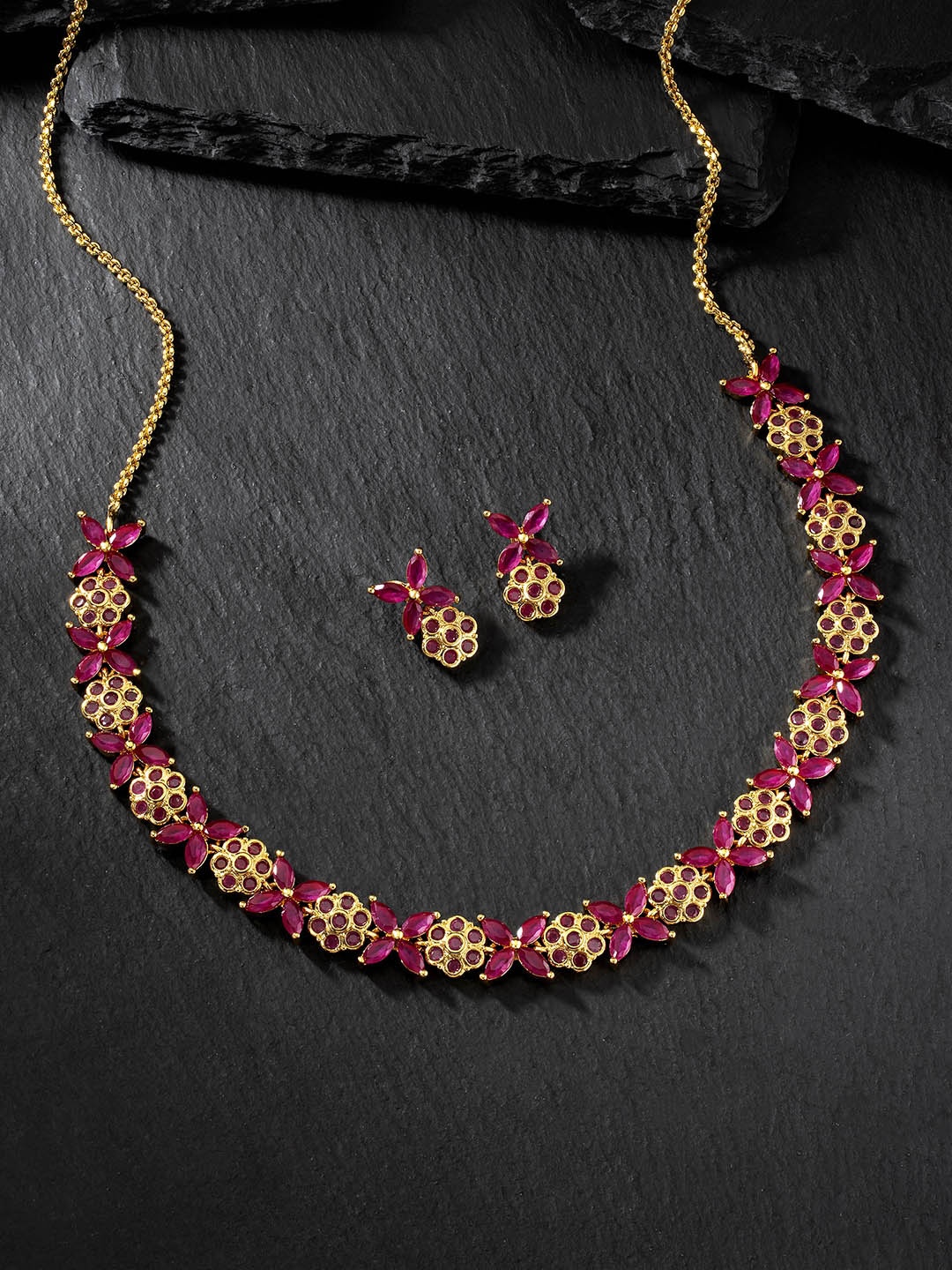 

Peora Gold-Plated CZ-Studded Jewellery Set