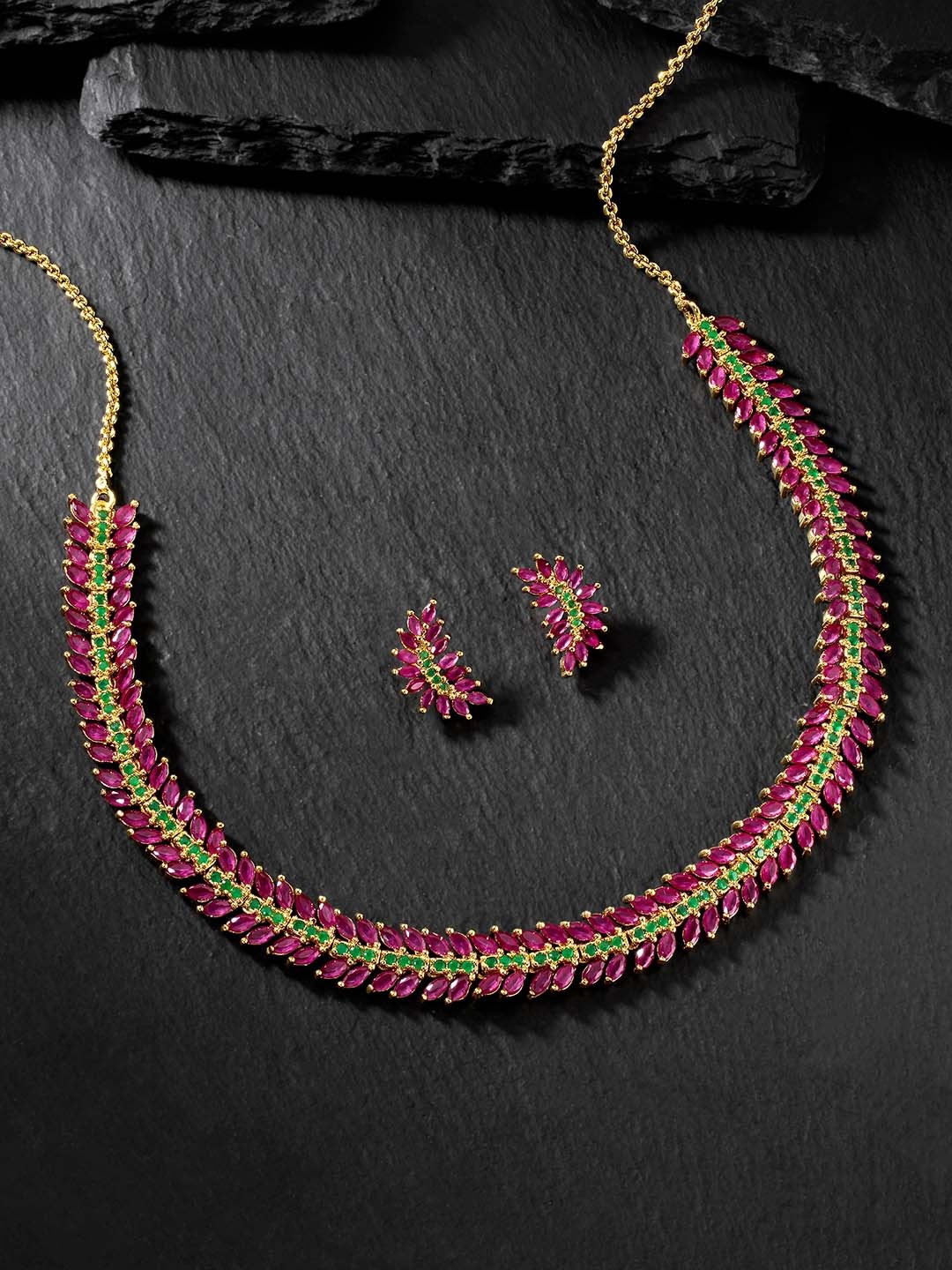 

Peora Gold-Plated CZ-Studded Jewellery Set