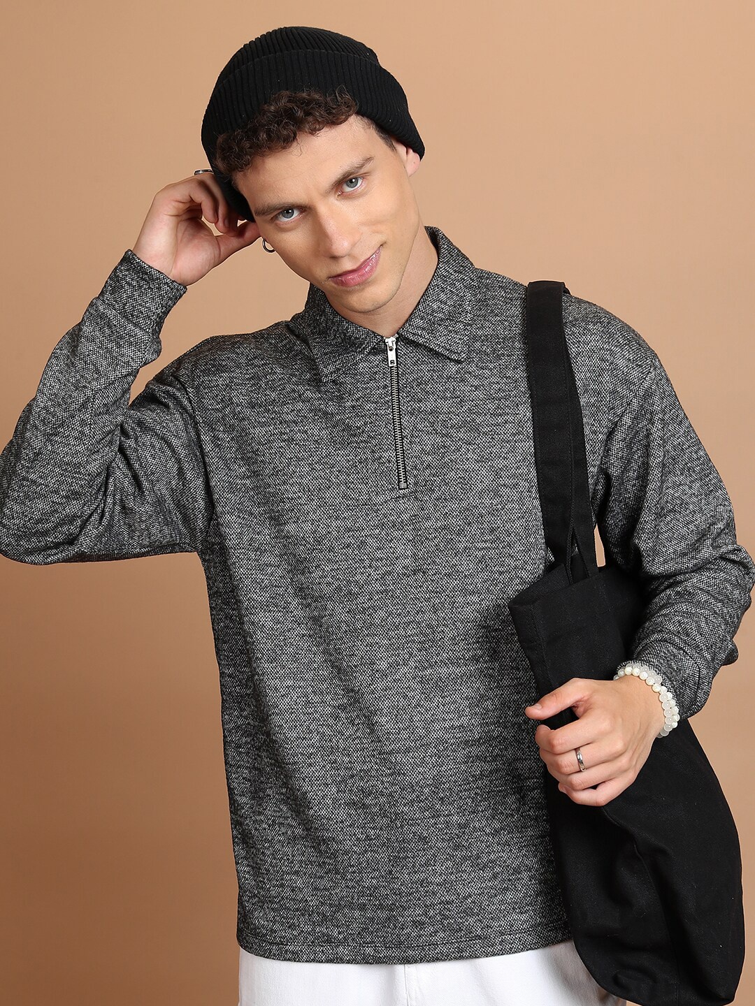 

HIGHLANDER Half Placket Zip T-Shirt, Charcoal