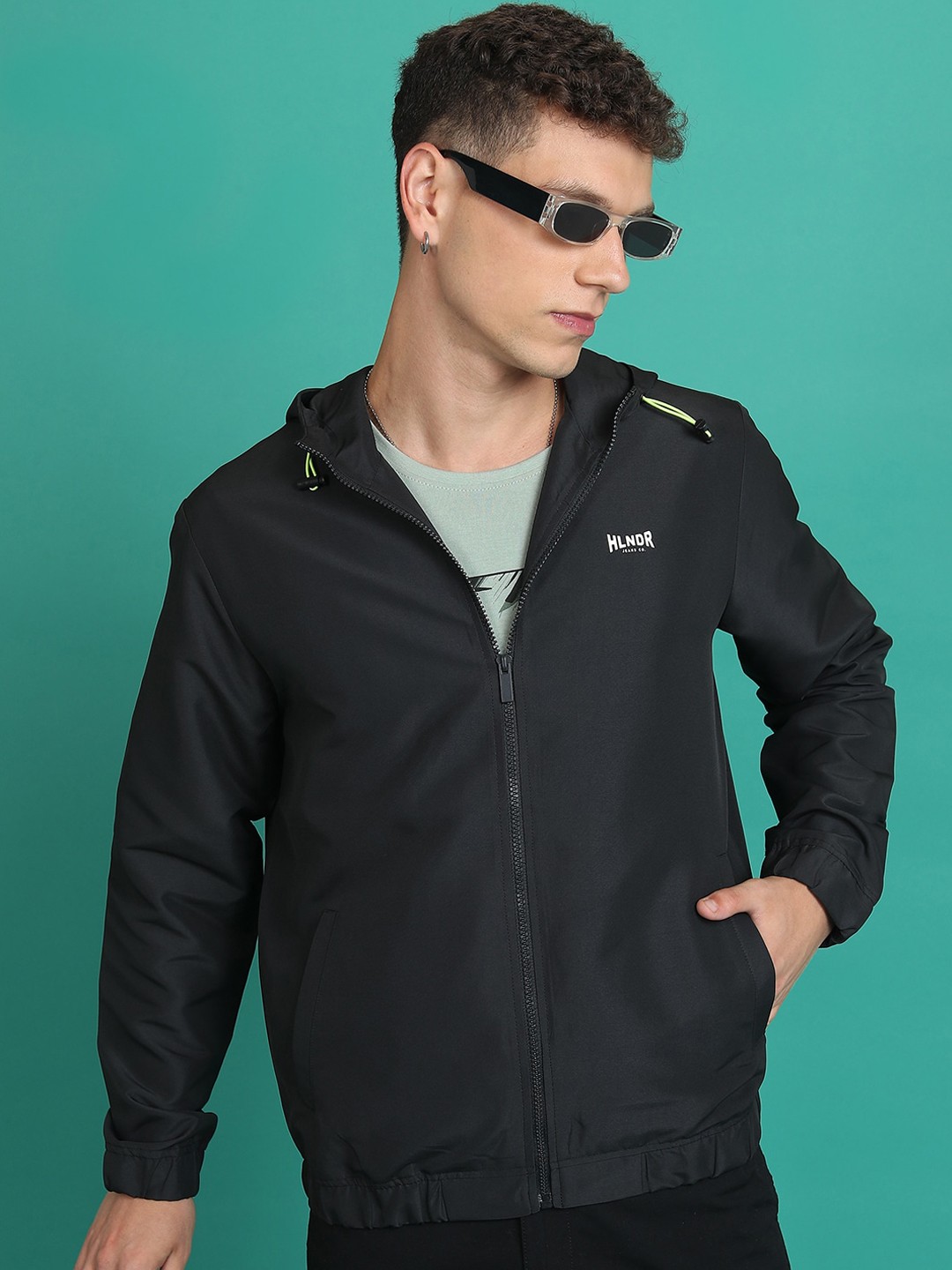 

HIGHLANDER Hooded Bomber Jacket, Black
