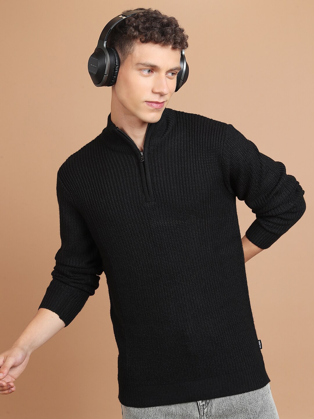 

HIGHLANDER Cable Knit Long Sleeves Acrylic Pullover, Black