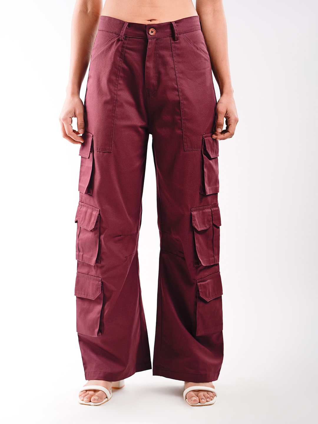 

Stylecast X Hersheinbox Women Cargos Trousers, Maroon