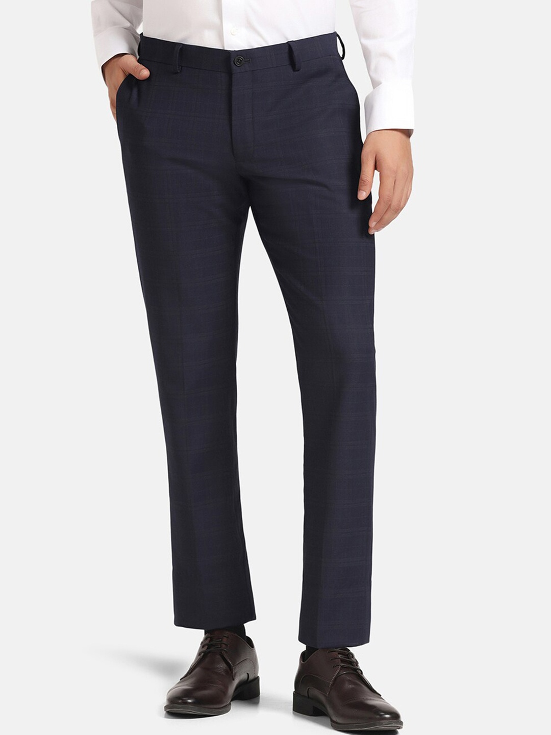 

Blackberrys Men Luxe Slim Fit Formal Trouser, Navy blue
