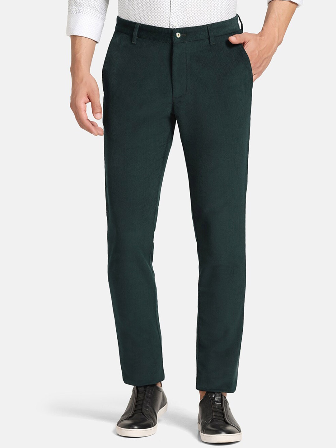 

Blackberrys Men B-95 Slim Fit Easy Wash Trousers, Green