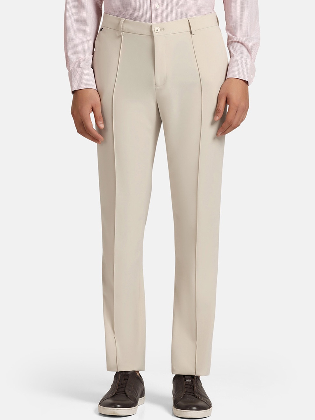 

Blackberrys TechPro Men Beige Solid Formal Trouser, Off white