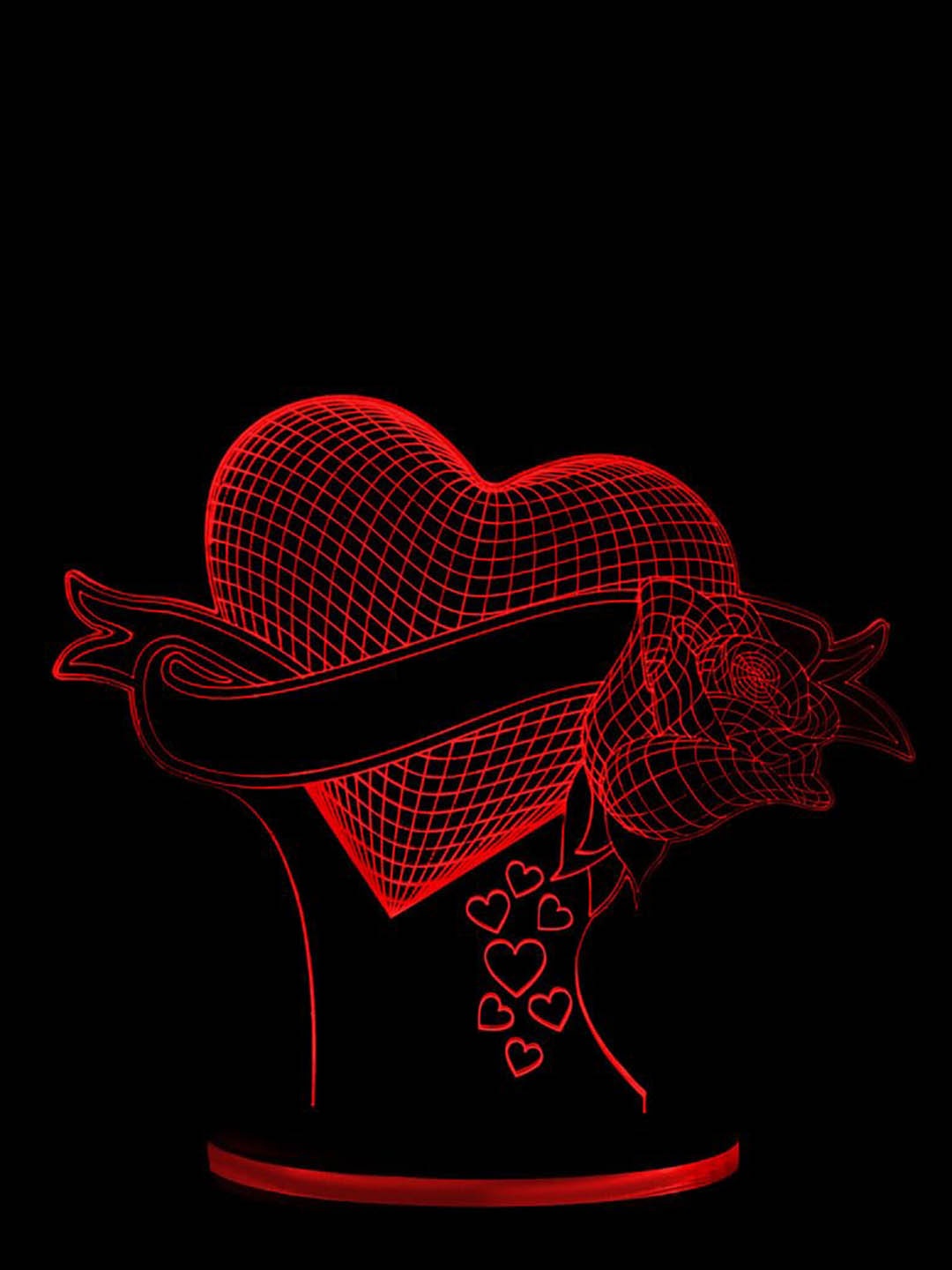 

Buyist Black Heart Rose 3D Illusion LED Table Lamp