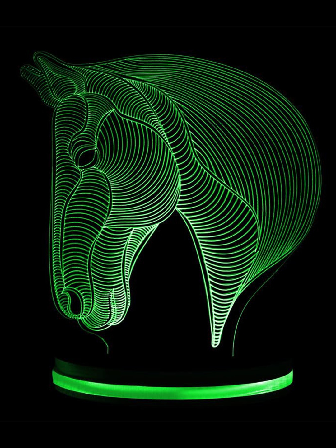 

Buyist Horse Head 3D Illusion LED Table Lamp, Red