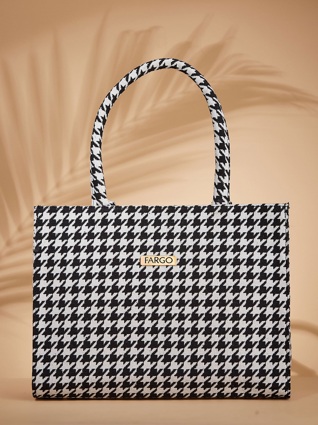 FARGO Textured Oversized Structured Tote Bag with Quilted, White