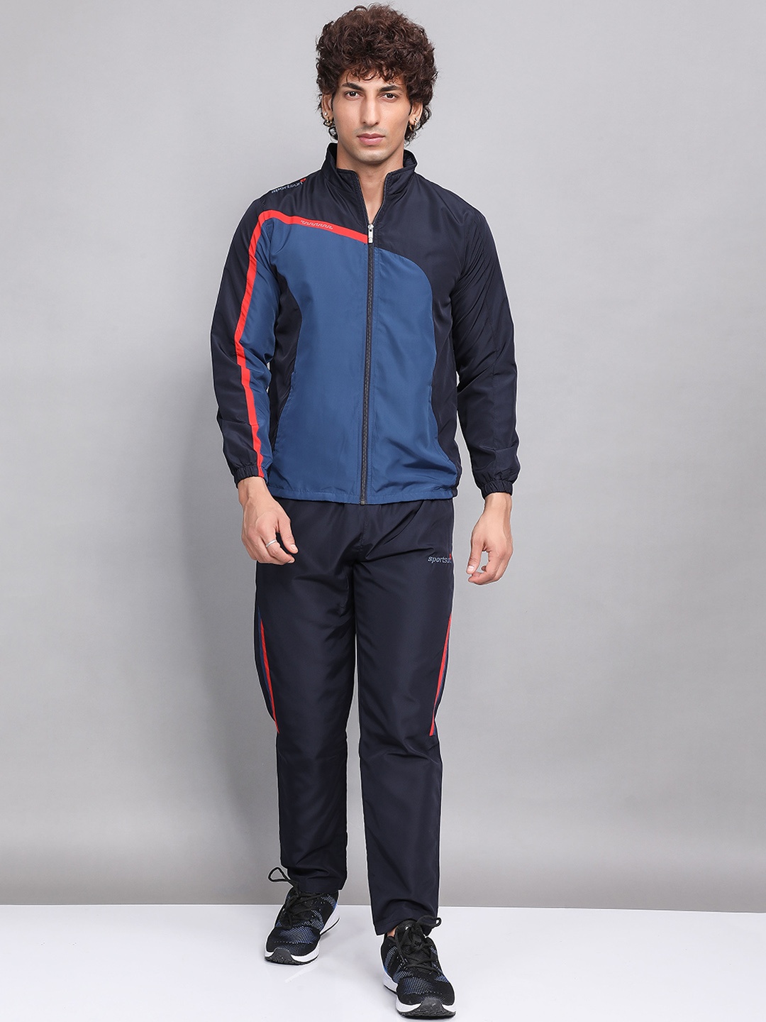 

SPORT SUN Mock Collar Sports Tracksuit, Navy blue