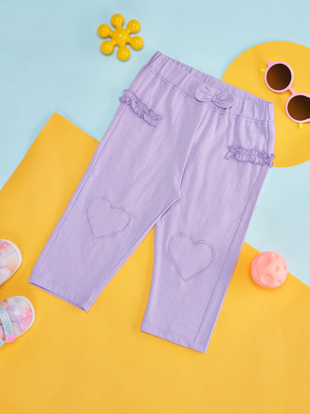 

YU by Pantaloons Infant Girls Pure Cotton Track Pant, Lavender